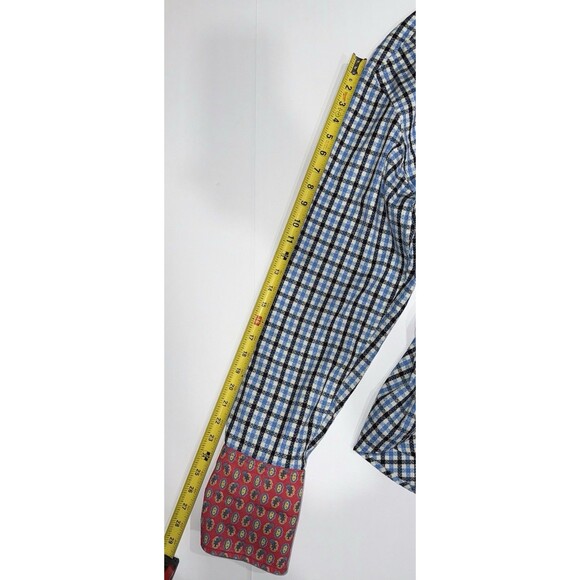 Robert Graham Dress Shirt. Men’s XL Embroidered, Gingham. Flip Cuff Silk Trim - Picture 6 of 8